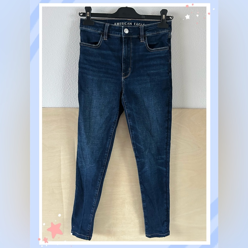 American Eagle Next Level Super HR Jegging Dark Wash Size 2 Short(Hemmed)